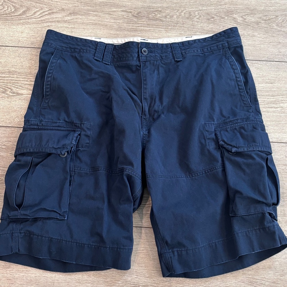 Polo Ralph Lauren Cargo Shorts Mens 40 Navy Blue Cotton Utility Pockets Classic